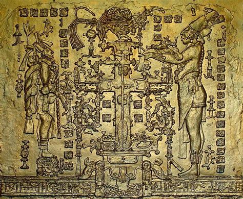 Temple Of The Cross Maya Panel 3x4ft Mayan Art Maya Vintage World Maps