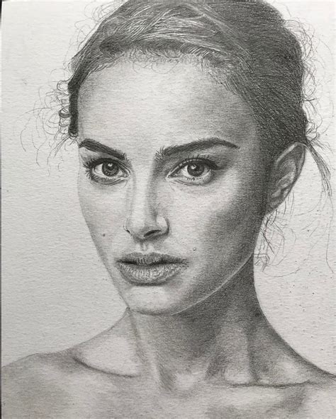 Finally My Completed Sketch Of Natalie Portman Officialnatalieportman Happy Restful Art