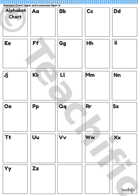 Free Printable Upper And Lower Case Alphabet Chart