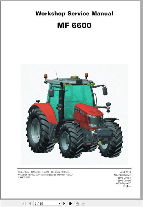 Massey Ferguson Tractor Mf Series Workshop Service Manual