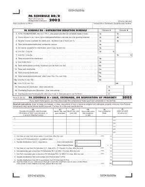 Fillable Online Pa Schedule D Dd Pa D Dd Forms Publications