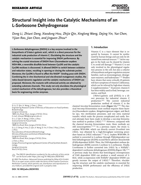 PDF Structural Insight Into The Catalytic Mechanisms Of An L