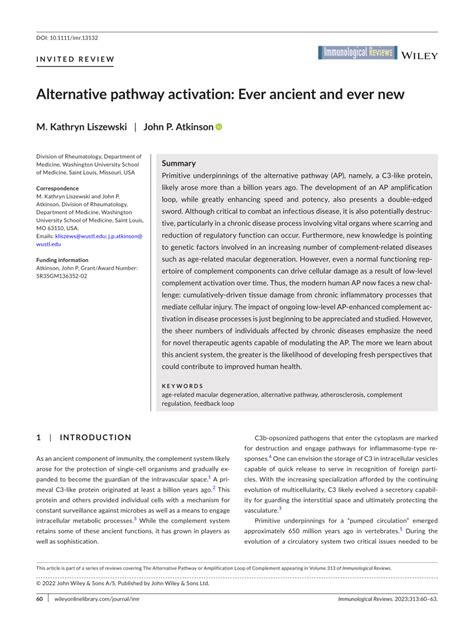 alternative pathway activation  ancient    request