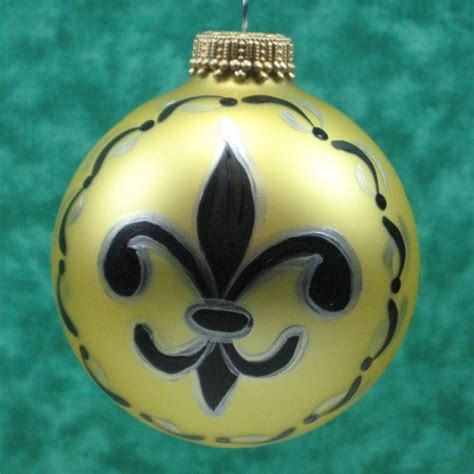 Babbk60 Custom Order Glass Ornament Black And Gold Fleur De Etsy Glass Ornaments Ornaments