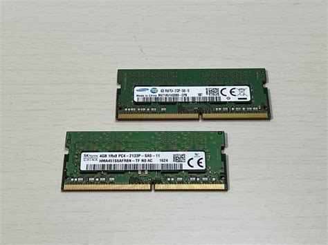 【目立った傷や汚れなし】中古 Samsung Skhynix メモリ Pc4 2133p Ddr4 4gb 2枚セット 計8gbの落札情報詳細