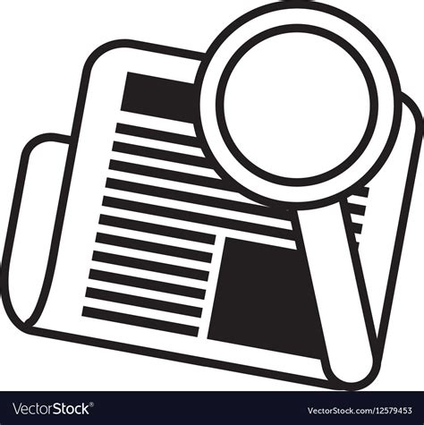 Newspaper search letter news daily line Royalty Free Vector