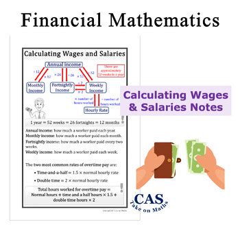 Financial Literacy Calculating Wages And Salaries Notes Financial Math