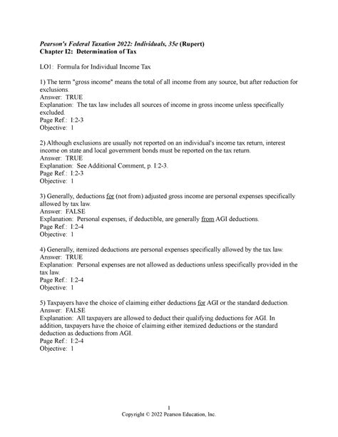 Chapter-i2-1 - YEAH - Pearson's Federal Taxation 2022: Individuals, 35e