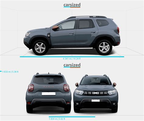 Dacia Duster 2021 2023 Dimensions Side View