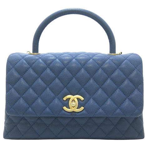 Chanel Handbag Blue Pony Style Calfskin Ref Joli Closet