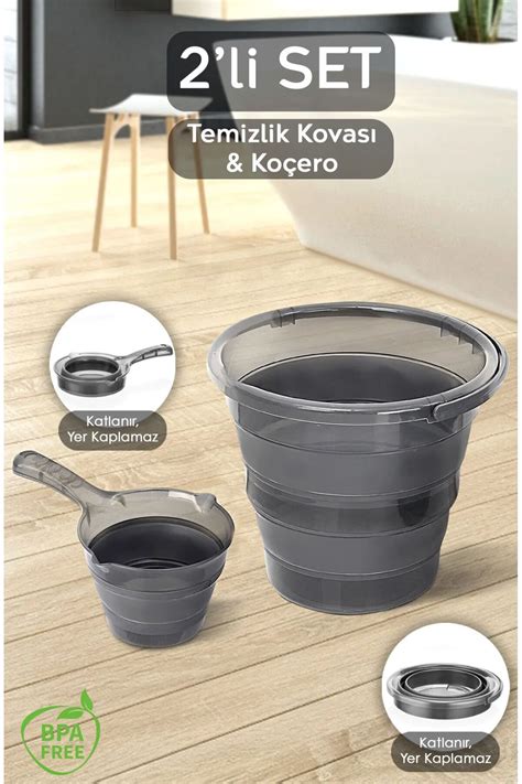 Meleni Home 2 li Set Katlanabilir Akordiyon Su Kovası 6 Lt