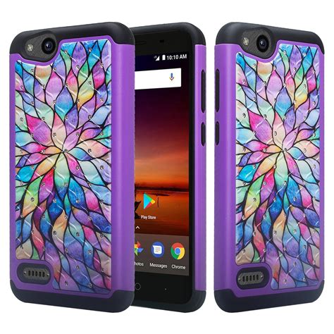 Zte Zfive G Zfive C Tempo X N9137 Zte Blade Vantage Case Slim Hybrid Crystal Rhinestone