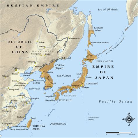 Map Of The Empire Of Japan In 1914 Nzhistory New Zealand History Online