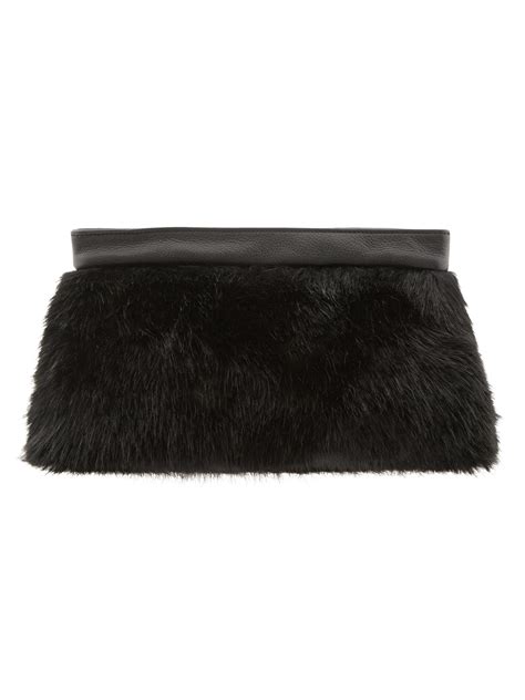 Faux Fur Clutch Banana Republic