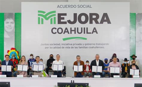 Firman Acuerdo Mejora Coahuila Gobierno Sociedad E Iniciativa Privada