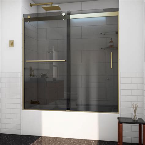 Sapphire Brushed Gold Sliding Shower Door Floor And Decor