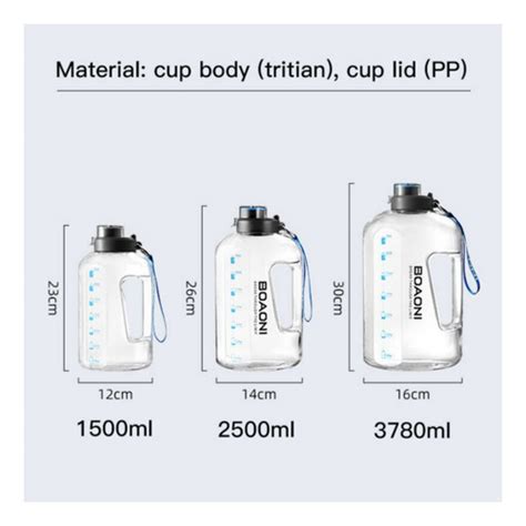 Botella De Agua De 3 78 L 2 5 L 1 5 L 128 Oz Galón Cuotas sin interés