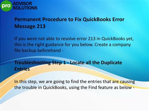 Ppt Best Steps To Fix And Settle Quickbooks Error Powerpoint