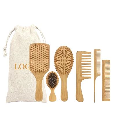 Custom Logo Bamboo Hair Brush Comb Eco Friendly Shinningpc Industrial