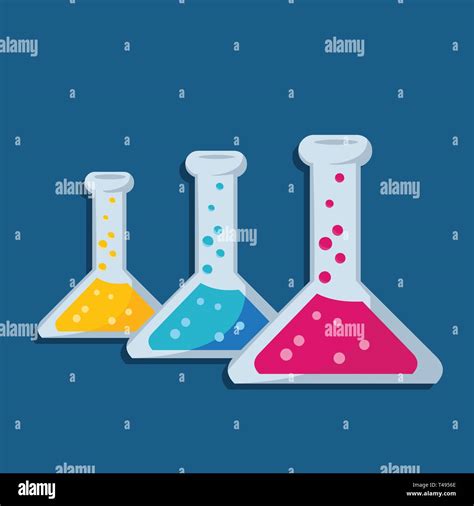 Three Chemical Lab Flask Vector Illustration Stock Vector Image And Art