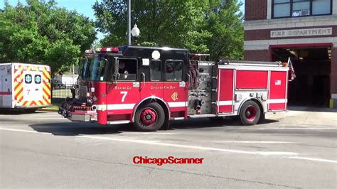 Chicago Fire Department Engine 7 And Ambulance 7 Responding Youtube