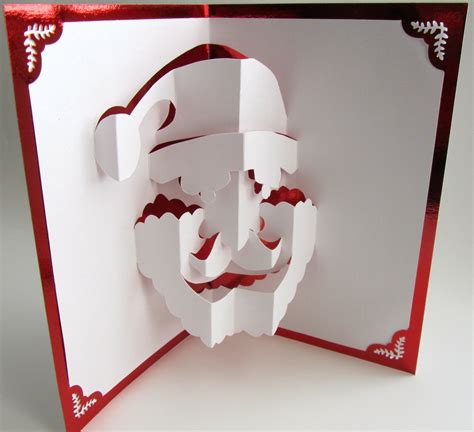 Santa Claus Christmas Pop up Card Home Décor 3D Handmade Cut by Hand Origamic Architecture in ...