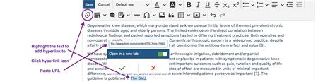 Text Editor Add Edit Text Hyperlinks Citations Images And Tables