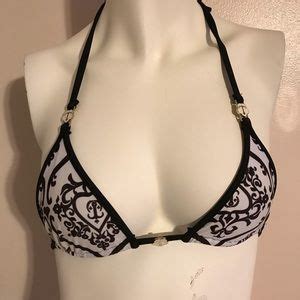 Teeny B Swim Teenyb Black And White Baroque Triangle Bikini Top