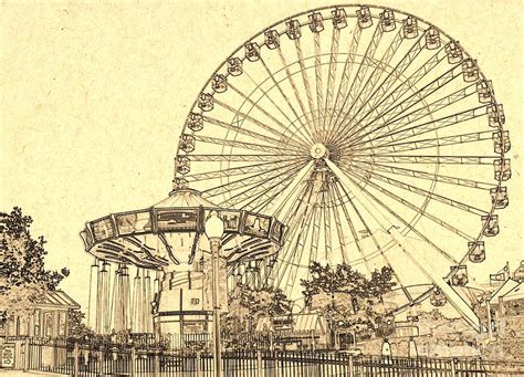 Ferris Wheel Navy Pier Digital Art By Dejan Jovanovic