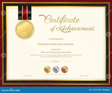 Luxury Certificate Template With Elegant Border Frame Diploma Design