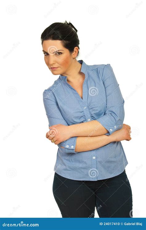 Business Woman Looking Suspicious Stock Photo Image Of Background