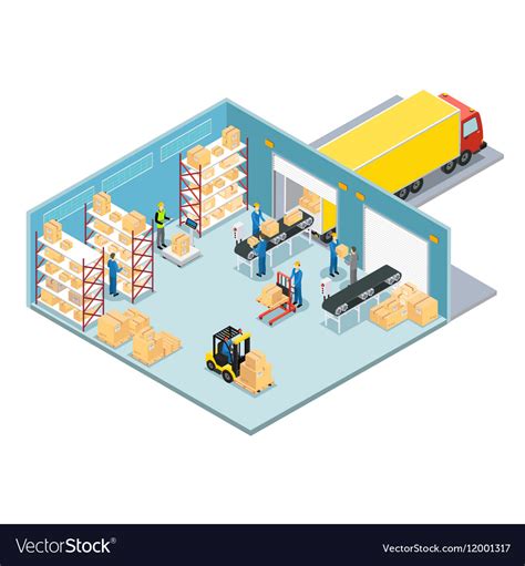 Warehouse Isometric Composition Royalty Free Vector Image