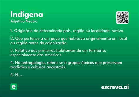 O Que Significa A Palavra Indigena - Indígena - Significado e Sinônimo - escreva.ai