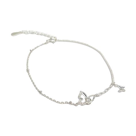 Pulsera Dos Mariposas Lisa Y Micro Circones Plata 925 Joyas De Plata