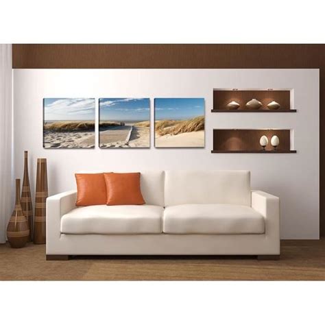 Tableau triptyque imprimé PLAGE Cdiscount Maison