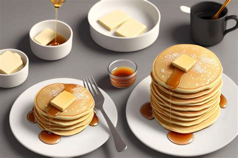 Premium AI Image Photo Pancakes With Butter And Honey