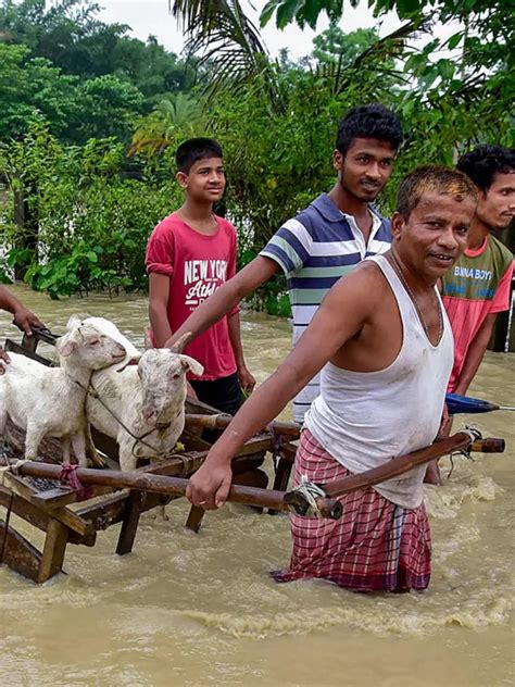 Assam Floods Over 1 Lakh Hit As Flood Situation Remains Grim Times