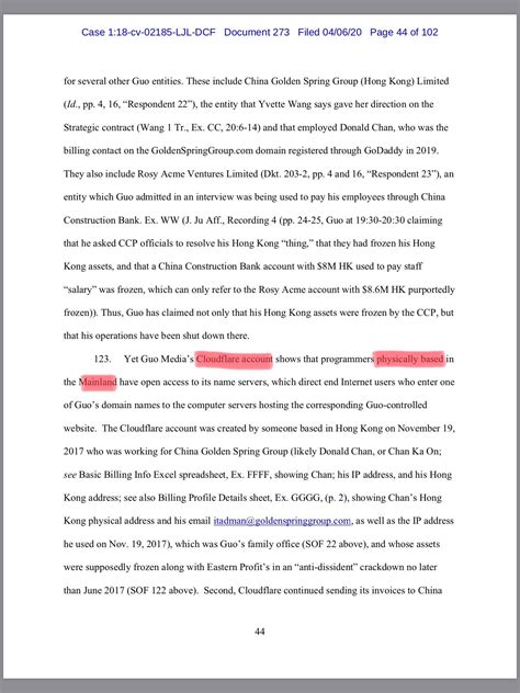 Inty On Twitter 突发新闻：推特网友调阅美国法庭文件发现，有陈述郭文贵的许多网站及社交帐户的管理员，实际上是来自中国大陆。郭