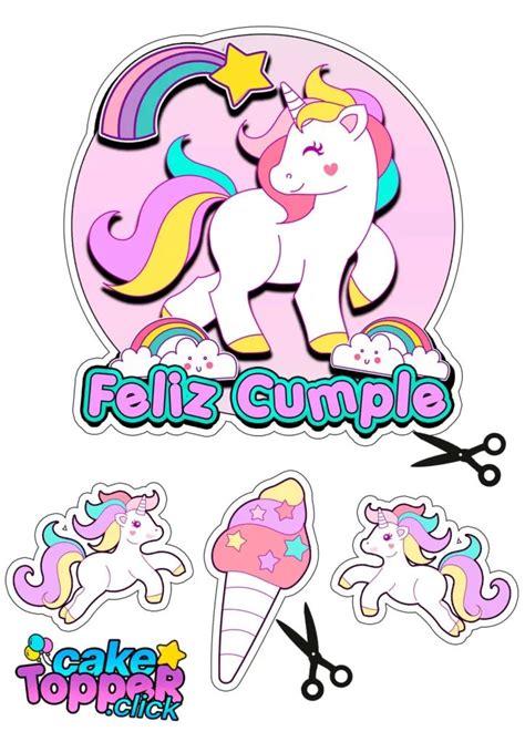 Unicornio Para Imprimir Caketopper Click Gratis Imagenes De