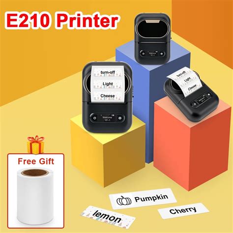 Portable Thermal Label Printer Mini Wireless Bluetooth Label Machine E210 Self Adhesive Label