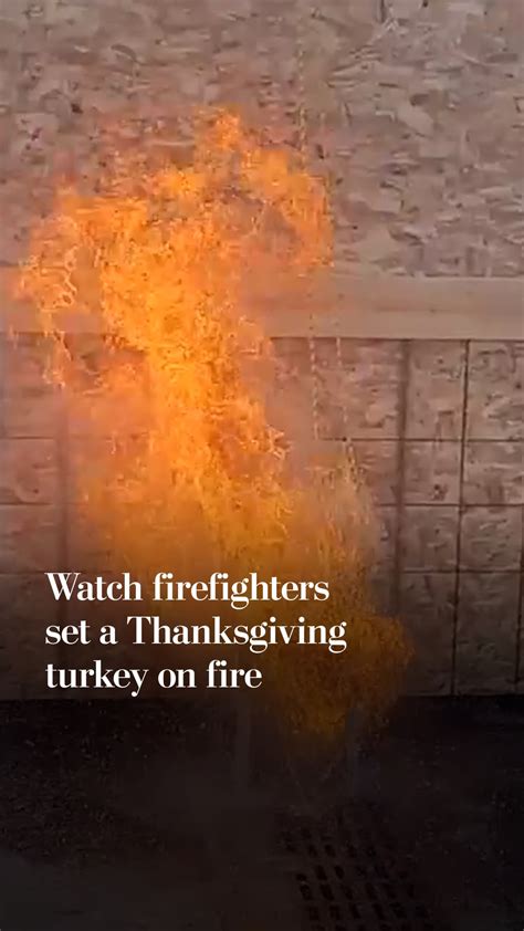 Watch Firefighters Set A Thanksgiving Turkey On Fire