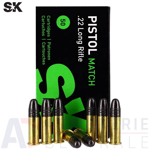 50 Cartouches SK Pistol Match 22lr 40gr Armurerie Centrale