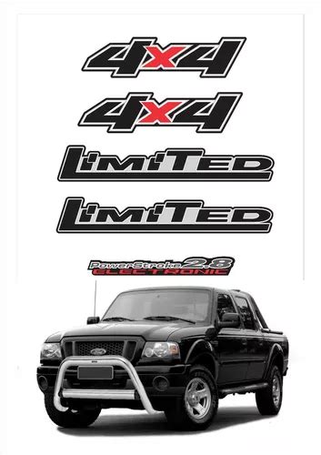 Kit Emblema Adesivo Ford Ranger 4x4 Limited 2 8 2007 Preta