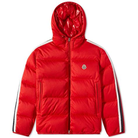 Moncler Mens Sanbesan Side Stripe Jacket In Red Moncler