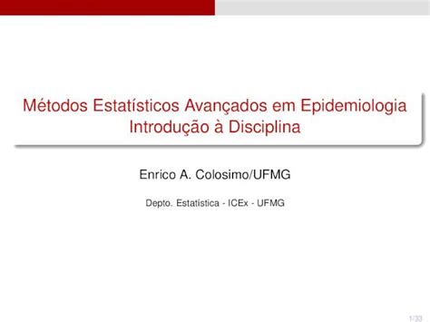 Pdf Metodos Estat Sticos Avancados Em Epidemiologia Enricoc Pdf