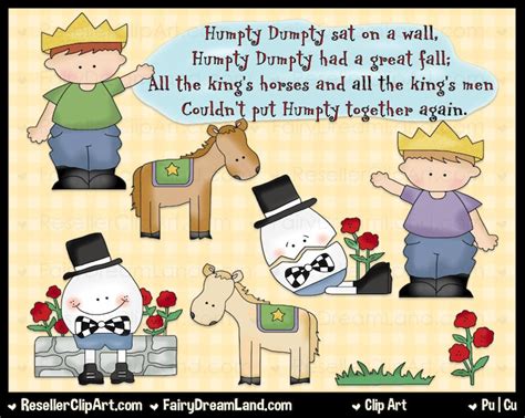 Humpty Dumpty Clip Art Commercial Use Clipart Instant Digital Download Storybook Fairytale