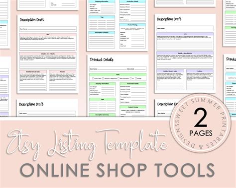 Etsy Listing Template