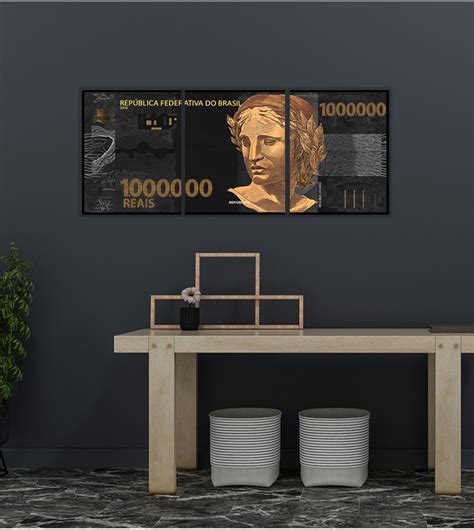 Quadros Decorativos 3 Peças Um Milhão de Reais Elo7