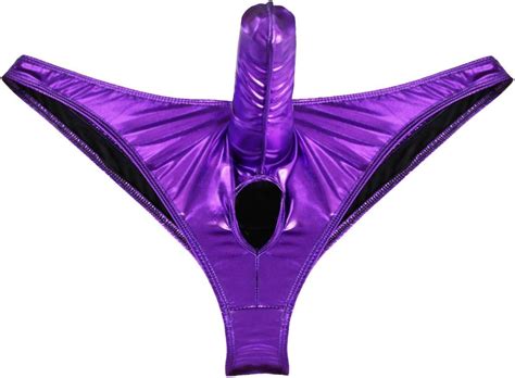 Iefiel Tanga Latex Uomo Perizoma Sexy Lingerie Hot Aperto In Pelle