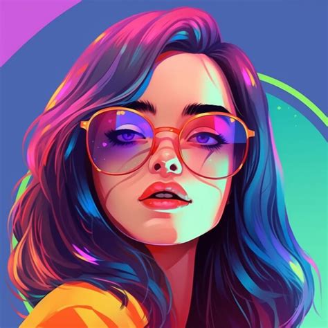 Premium Ai Image A Woman With Glasses And A Colorful Shirt Is Wearing